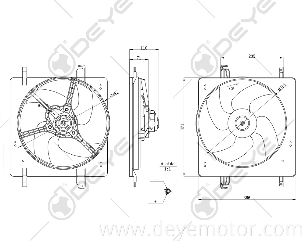 1088845 1025529 1036754 97KB8C607CA auto car radiator cooling fan for FORD KA